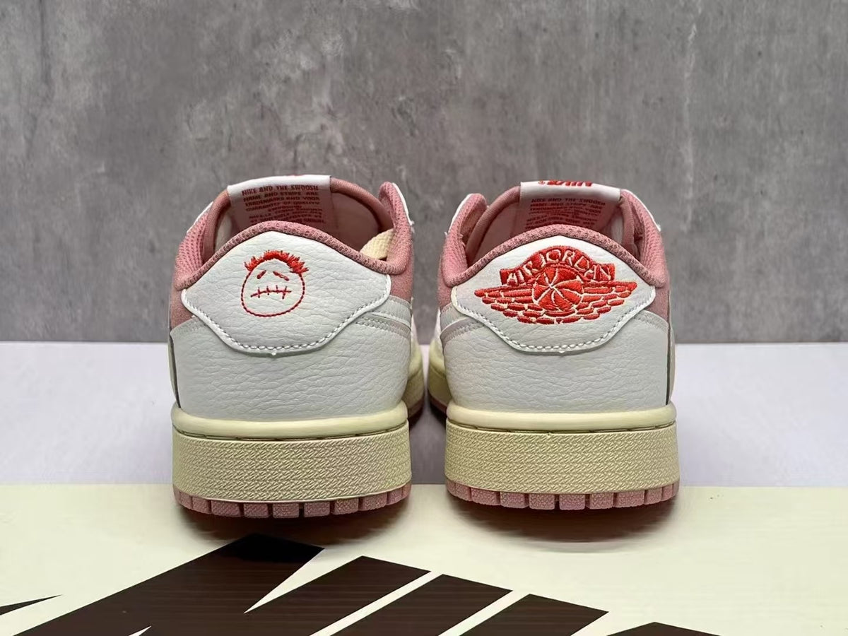 Air Jordan 1D Macho Pink Reverse Swoosh Sneakers