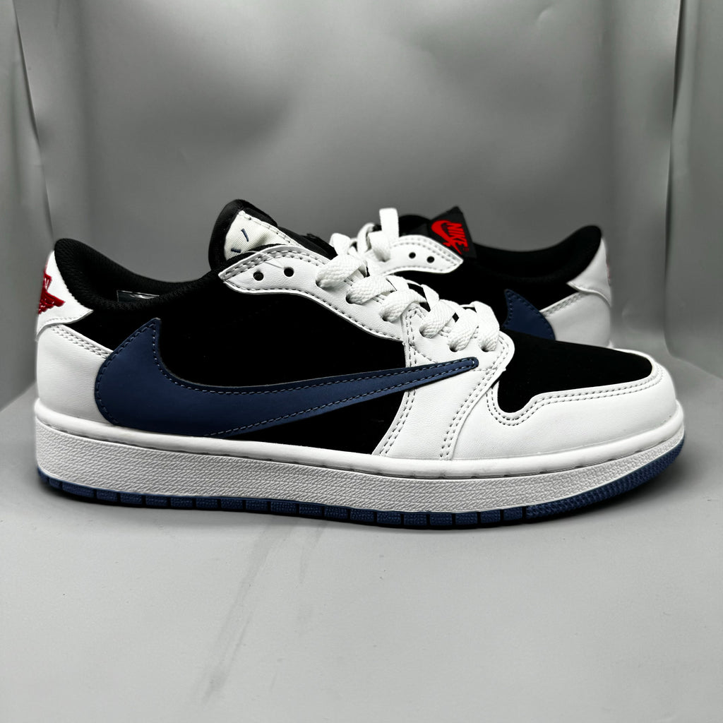 Air Jordan 1 Lightning Reverse Swoosh White Black Blue Sneakers