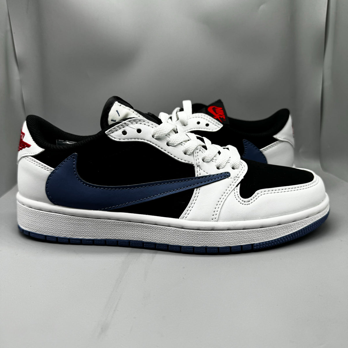 Air Jordan 1 Lightning Reverse Swoosh White Black Blue Sneakers