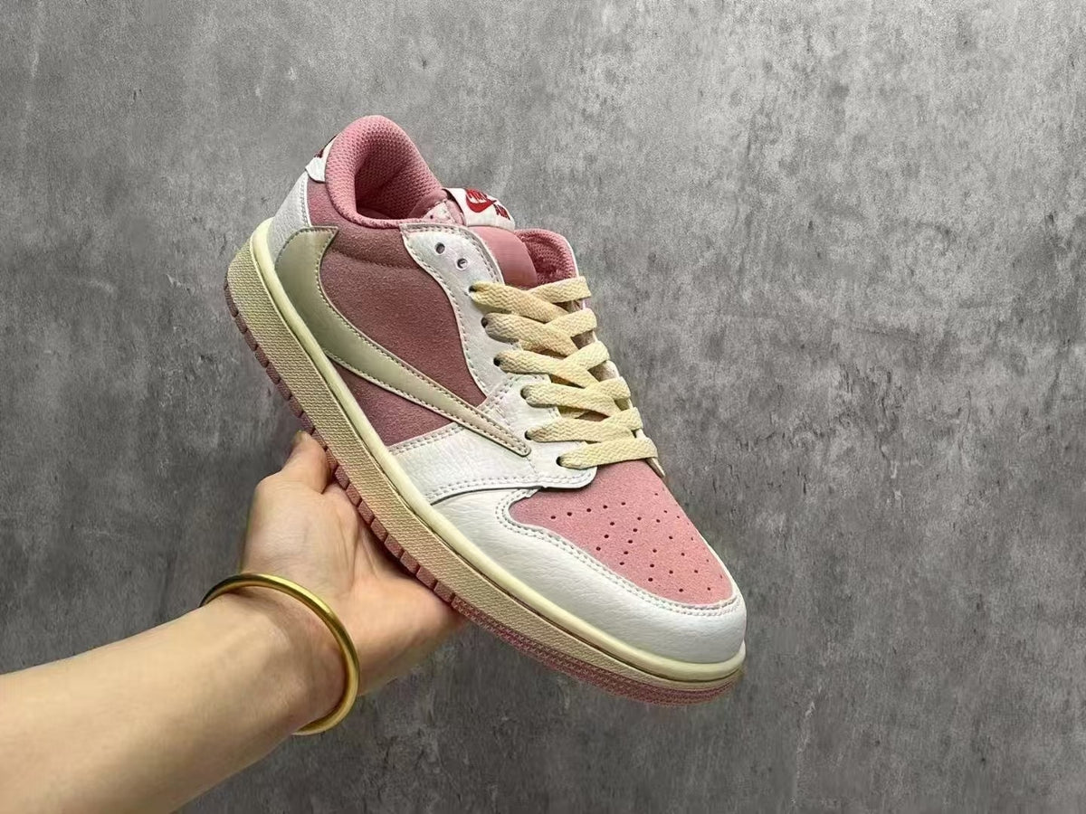 Air Jordan 1D Macho Pink Reverse Swoosh Sneakers