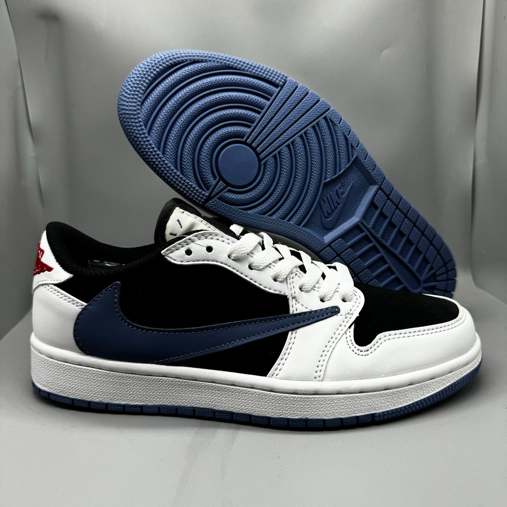 Air Jordan 1 Lightning Reverse Swoosh White Black Blue Sneakers