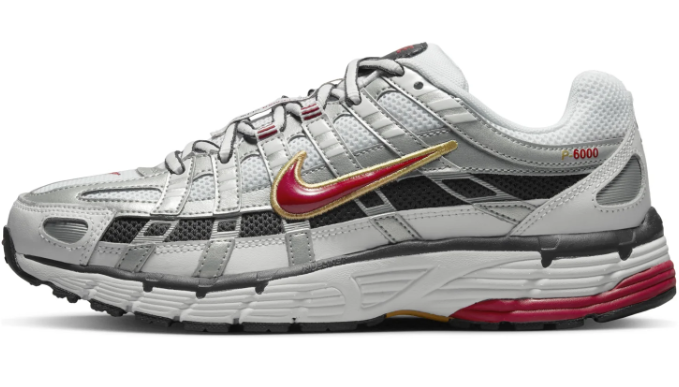 Nike P-6000 CNPT Women's Sneakers - Metallic Silver / Red