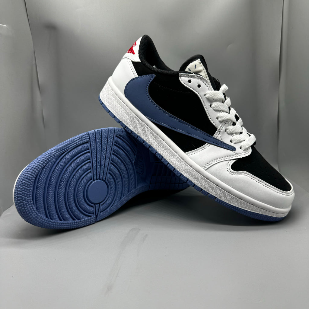 Air Jordan 1 Lightning Reverse Swoosh White Black Blue Sneakers