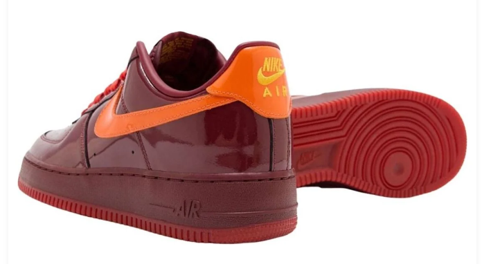 Nike Air Force 1 Low Red Patent Sneakers - Picante Red/White