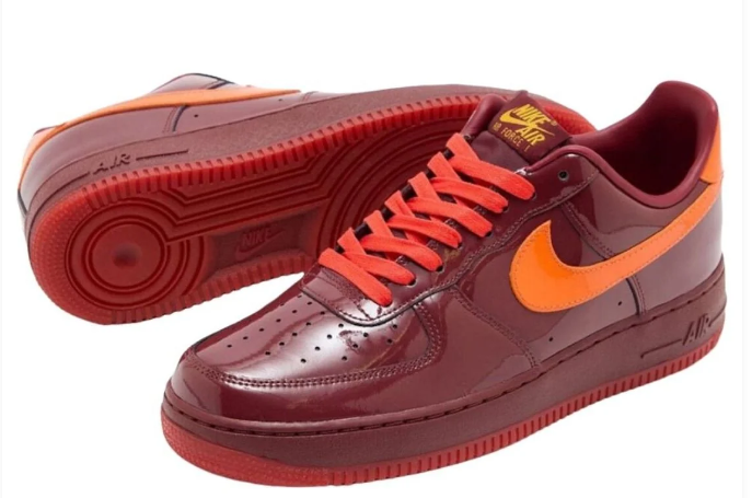 Nike Air Force 1 Low Red Patent Sneakers - Picante Red/White